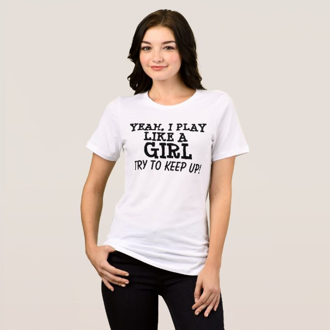 Camiseta I play like a girl, T-shirts, kids (Frente Completa)