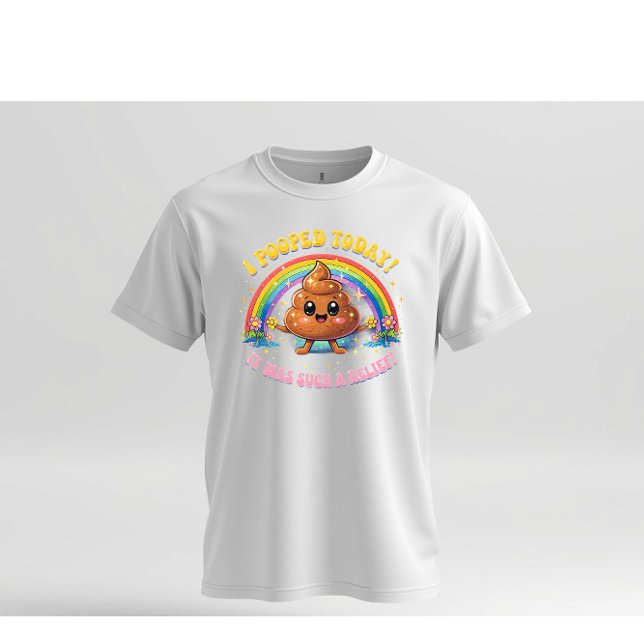 Camiseta I Pooped Today Funny Rainbow Cartoon Humor Design (Criador carregado)