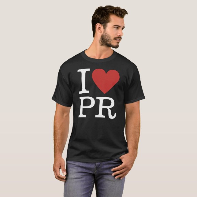 Camiseta I ❤️ PR para Funcionários de Relações Públicas (Frente Completa)
