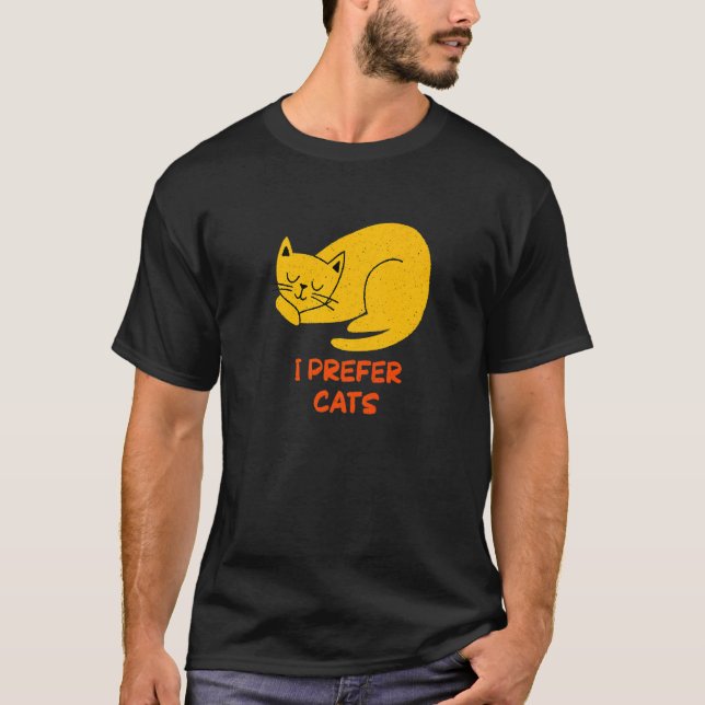 Camiseta I Prefer Cats Introvert Cat  Antisocial Kitten Cat (Frente)
