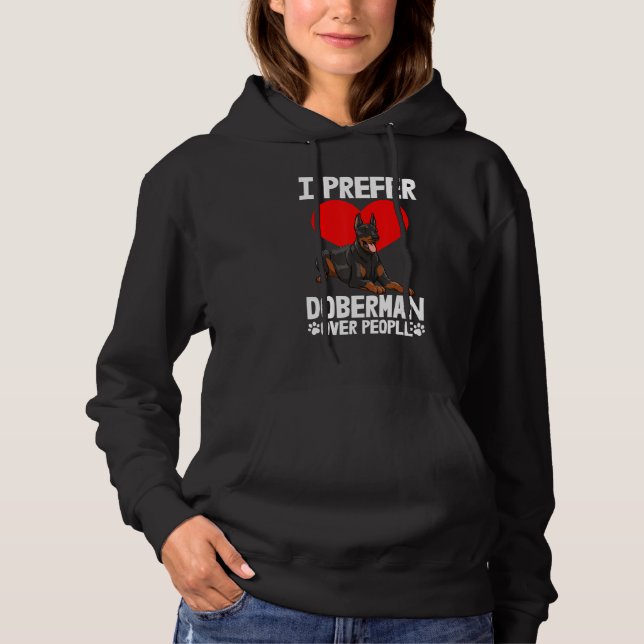 Camiseta I Prefer Doberman Over People  Men Love Doberman B (Frente)