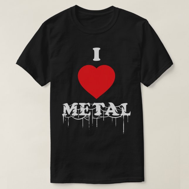 Camiseta I Presente De Metalhead Coração (Frente do Design)
