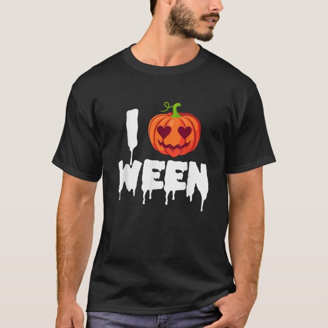 Camiseta I Pumpkin Quando Dia de as Bruxas engraçado Piada  (Frente)