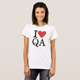 Camiseta I ❤️ QA para funcionários PERSONALIZADOS