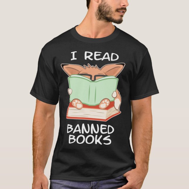 Camiseta I read banned books nerd fox (Frente)