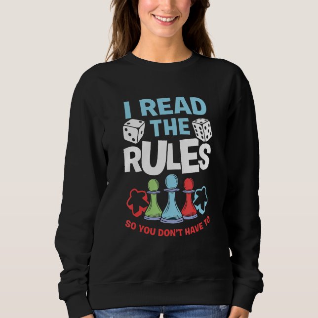 Camiseta I Read The Rules Board Dice Chess Board Gaming Boa (Frente)