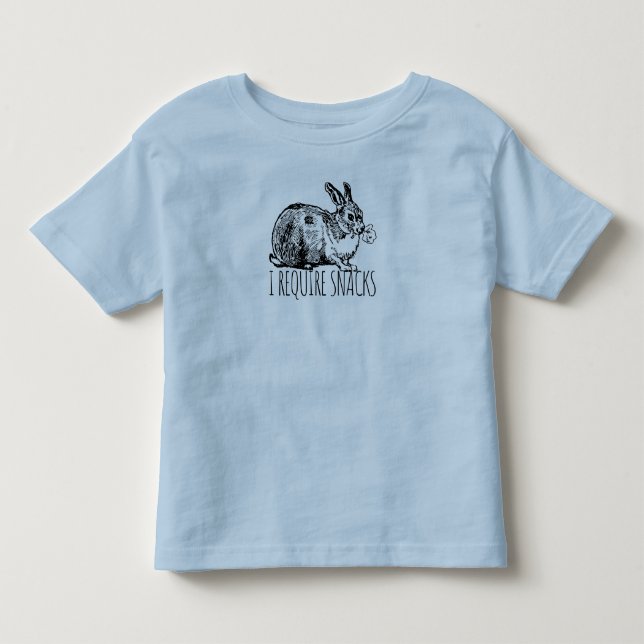 Camiseta I Require Snacks Funny Bunny Rabbit (Frente)