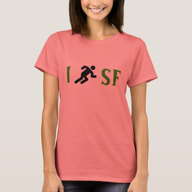 Camiseta I RUN<Your City>Camisa Corrente Personalizada (pre (Frente)