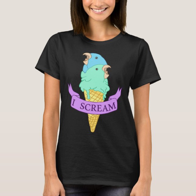 Camiseta I scream Blue Parrotlet Ice cream Turquoise parrot (Frente)