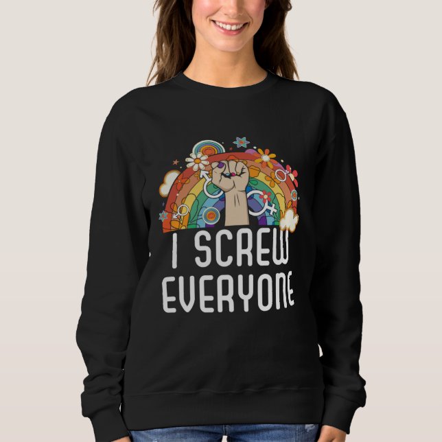 Camiseta I Screw Everyone Bisexual Rainbow Pride Bisexualit (Frente)