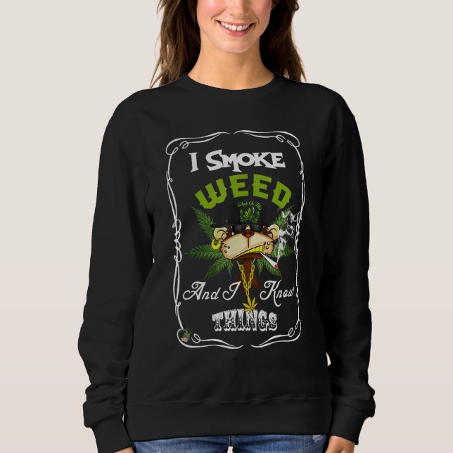 Camiseta I Smoke Weed And I Know Things  Monkey Smoke Weed (Frente)
