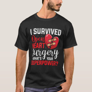 Camiseta I Sobrevivi a Cirurgia de Coração Aberta Cirurgia 