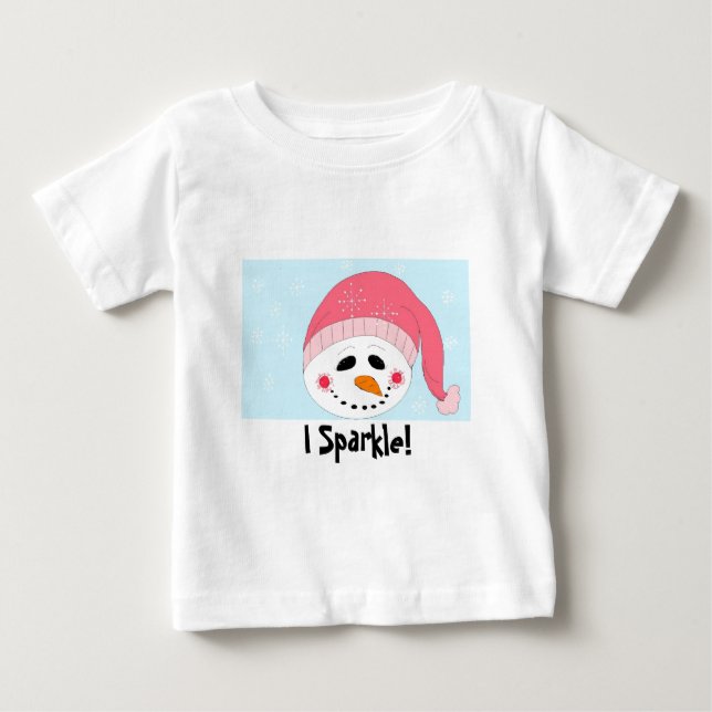 Camiseta I Sparkle Snowman com Toque Rosa (Frente)