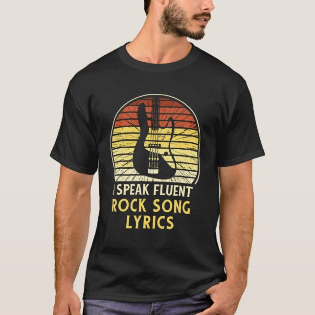 Camiseta I Speak Fluent Rock Song Lyrics Music (Frente)