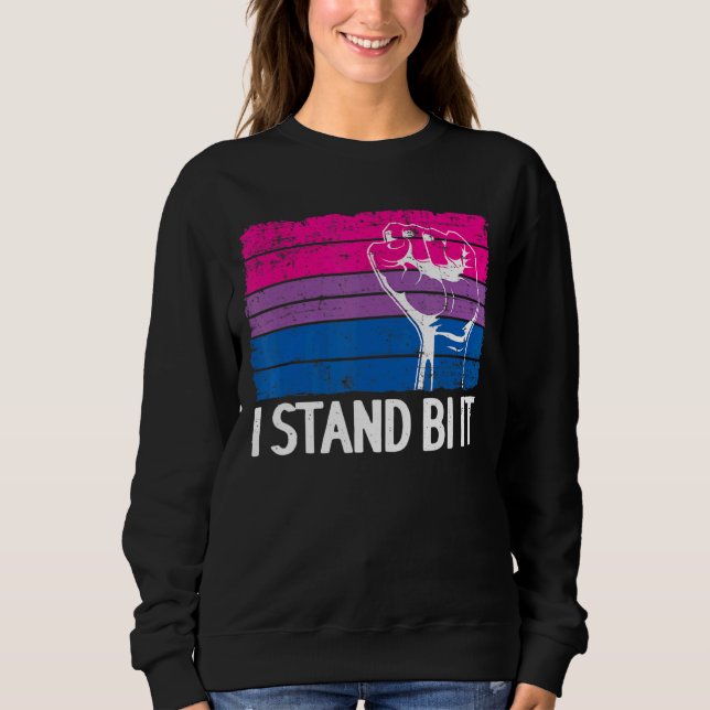 Camiseta I Stand Bi It Bisexual Pride Fist Rainbow Flag Bi (Frente)