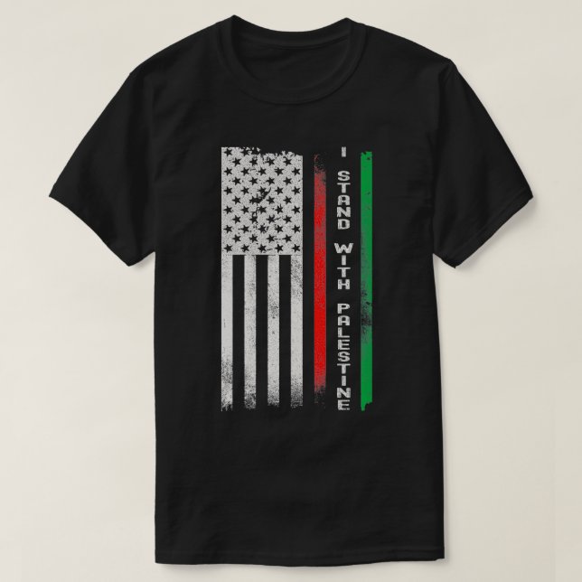 Camiseta I Stand With Palestine Flag Premium  (Frente do Design)