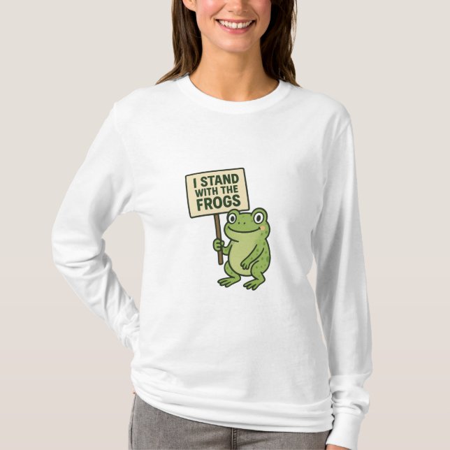 Camiseta I Stand With The Frogs – Minimalist Typography Tee (Frente)