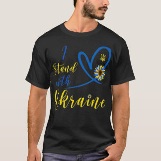 Camiseta I Stand With Ukraine shirt Heart Sunflower Flag Sy