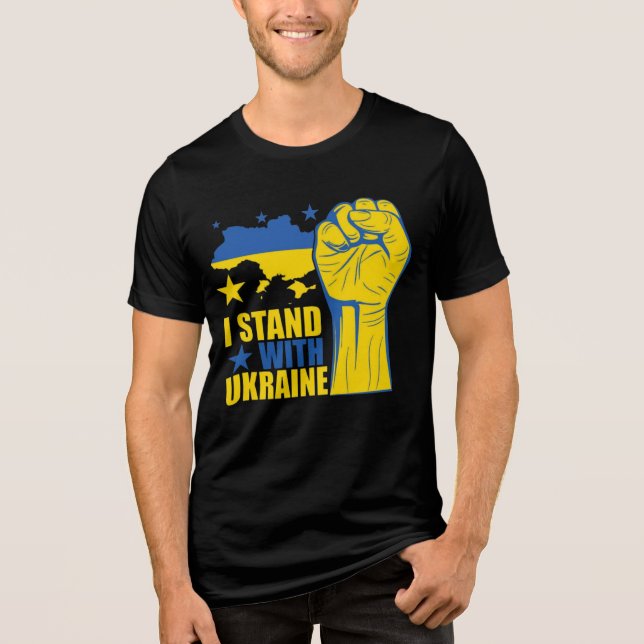 Camiseta I stand with Ukraine. Support Ukraine. (Frente)