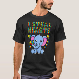 Camiseta I Steal Hearts Autism Awareness Elephant Puzzle Pi