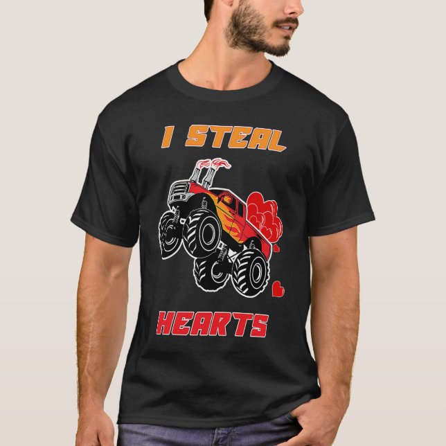 Camiseta I Steal Hearts Monster Truck  Valentines Day (Frente)
