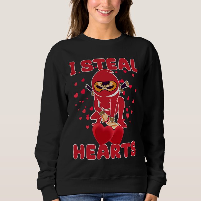 Camiseta I Steal Hearts Ninja Boys Valentines Day Toddler   (Frente)