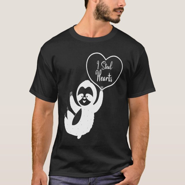 Camiseta I Steal Hearts Sloth  Valentines Day  1 (Frente)