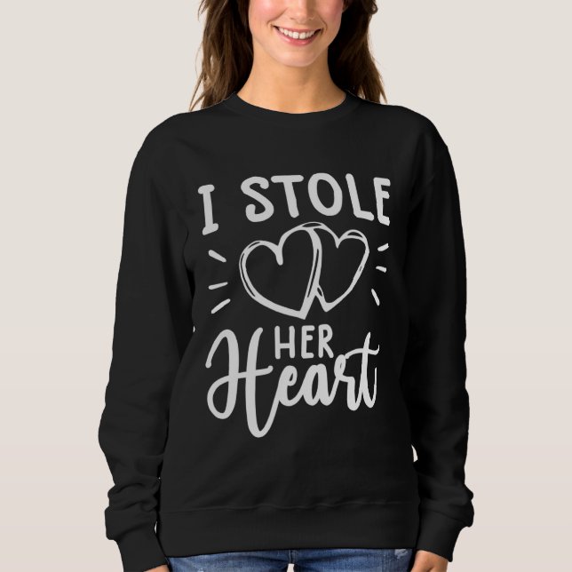 Camiseta i stole her hear  engagement  for couples (Frente)