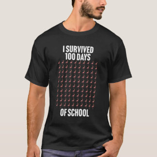 Camiseta I Survived 100 Days of School Funny Flamingo