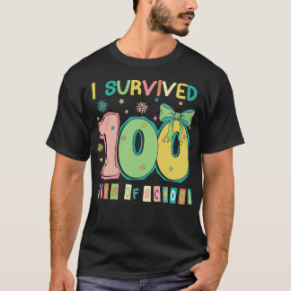 Camiseta I Survived 100 Days of School Teachers & Students