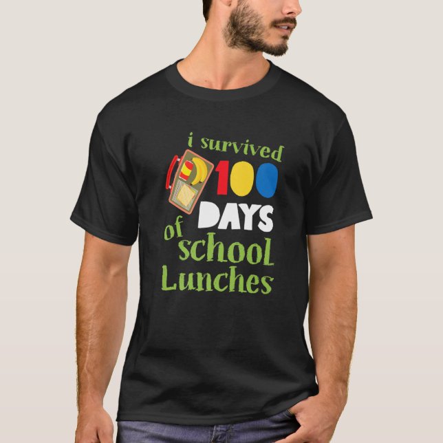 Camiseta I Survived 100 Days School Lunches Kids   (Frente)