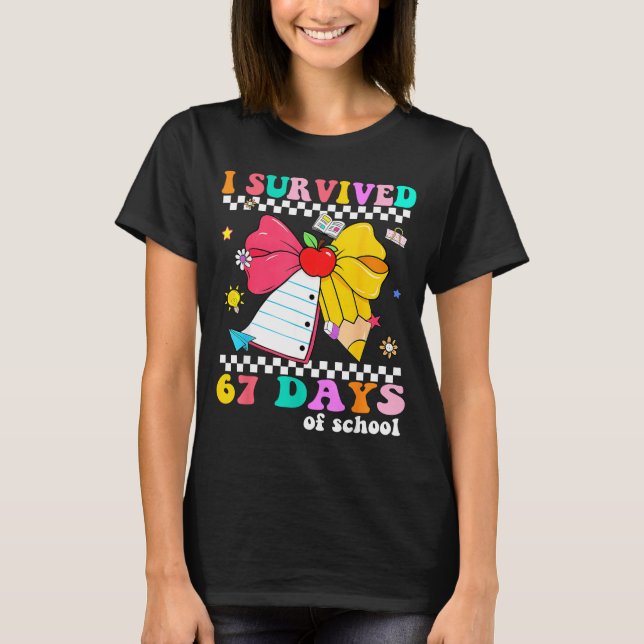 Camiseta I Survived 67 Day Of School Notebook Teachers And  (Frente)