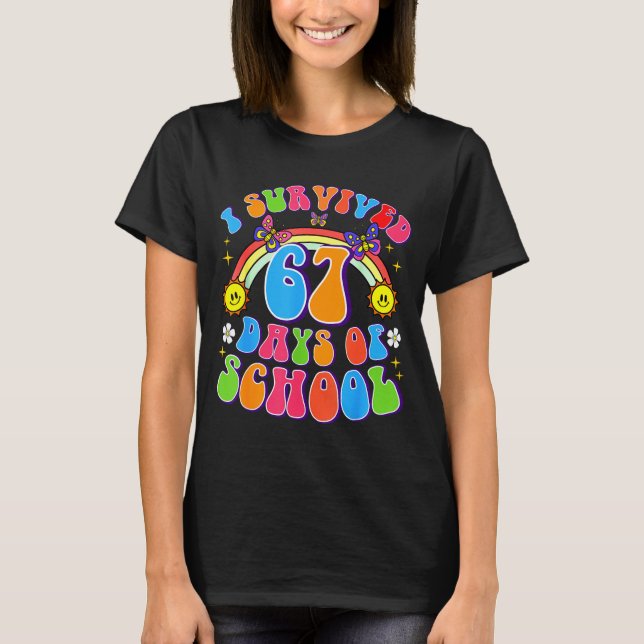 Camiseta I Survived 67 Days Of School Funny 67 Teachers Stu (Frente)