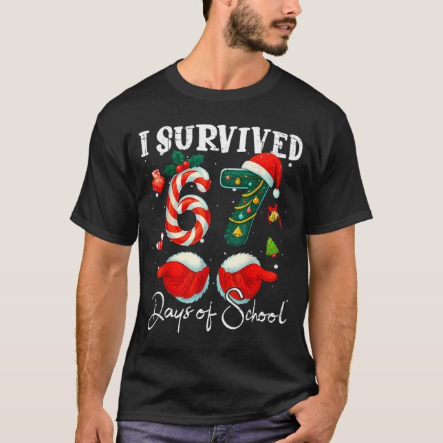 Camiseta I Survived 67 Days Of School Funny Meme Teacher St (Frente)