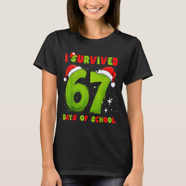 Camiseta I Survived 67 Days Of School Funny Meme Teacher St (Frente)