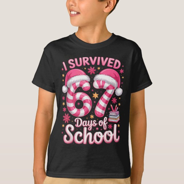 Camiseta I Survived 67 Days Of School - Funny Teachers Stud (Frente)