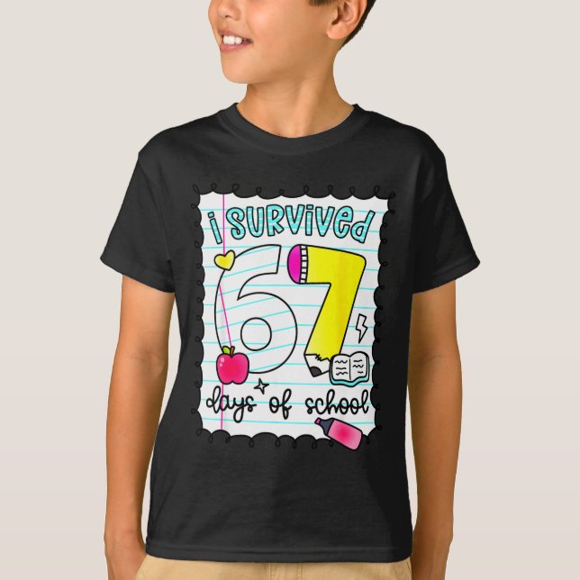 Camiseta I Survived 67 Days Of School Teacher Student Six S (Frente)