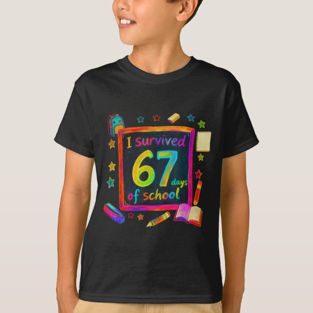 Camiseta I Survived 67 Days Of School Teachers Students Six (Frente)