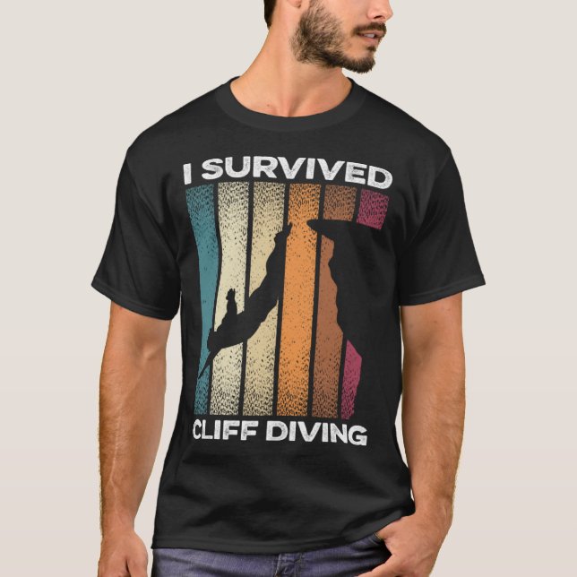 Camiseta I Survived Cliff Diving Cliff Dive Cliff Jumping T (Frente)