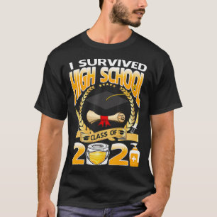 Camiseta I Survived High School Class Of 2021 Funny Graduat