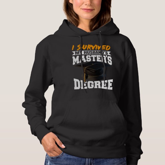 Camiseta I Survived My Husband s Masters Degree Diploma gra (Frente)