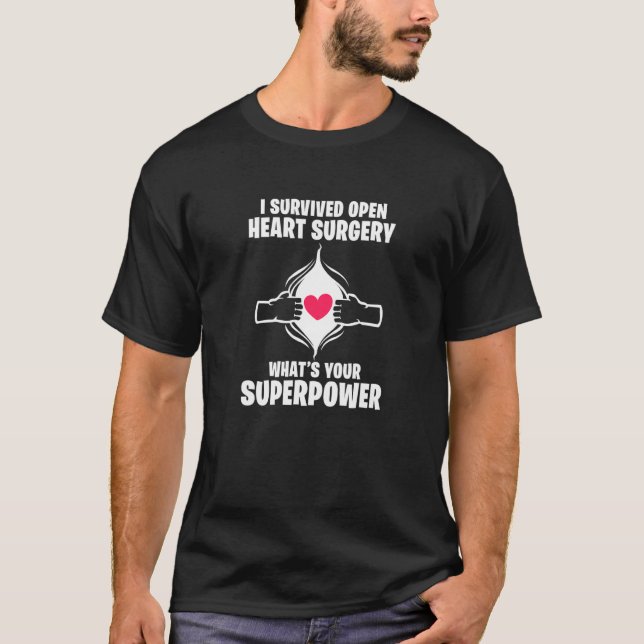 Camiseta I Survived Open Heart Surgery Bypass Operation Rec (Frente)