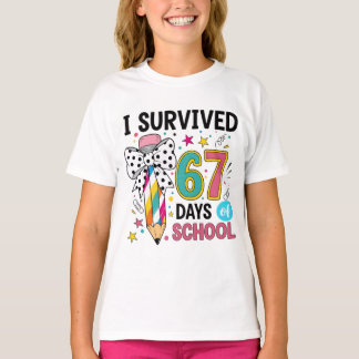 Camiseta I Survived Sixty Seven Days School Celebration