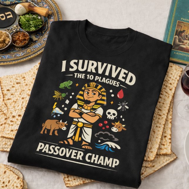 Camiseta I Survived The 10 Plagues Funny Passover Champ (Criador carregado)