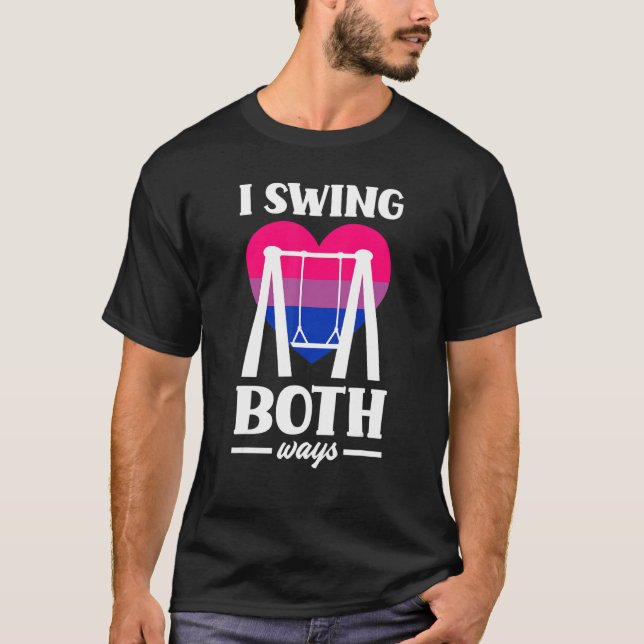 Camiseta I Swing Both Ways Funny Bi Pride Flag Bisexual (Frente)