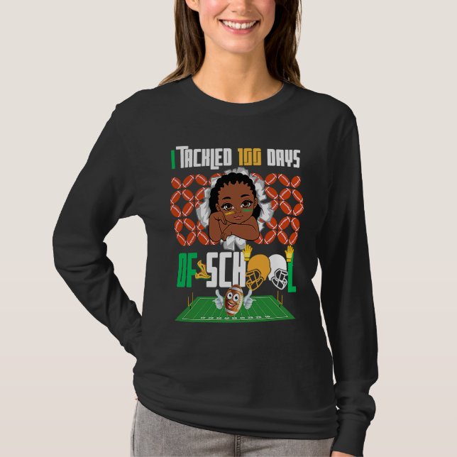 Camiseta I Tackled 100 Days 100th Day Of School Boys Footba (Frente)