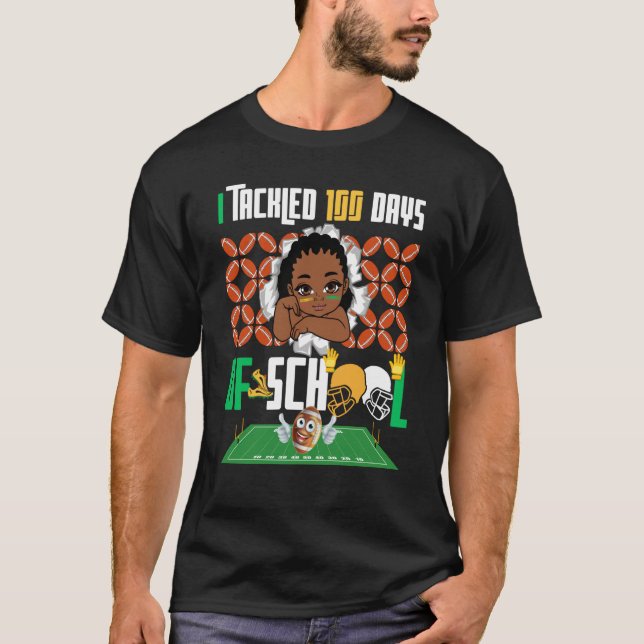 Camiseta I Tackled 100 Days 100th Day Of School Boys Footba (Frente)
