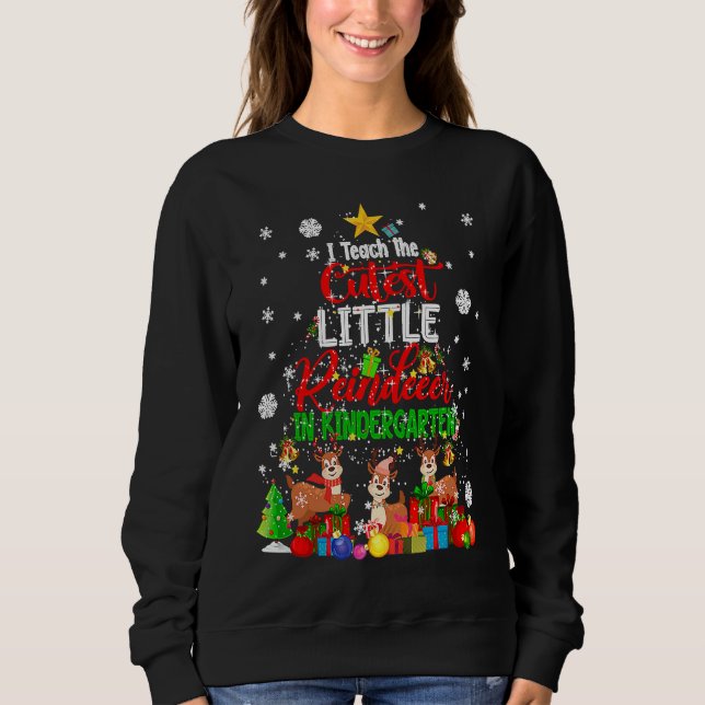Camiseta I Teach The Cutest Little Reindeer In Kindergarten (Frente)