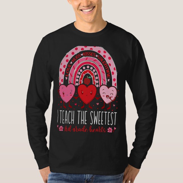 Camiseta I Teach The Sweetest 3rd Grade Hearts Teachers Val (Frente)