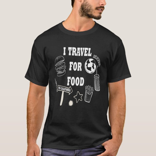 CAMISETA I TRAVEL FOR FOOD (Frente)